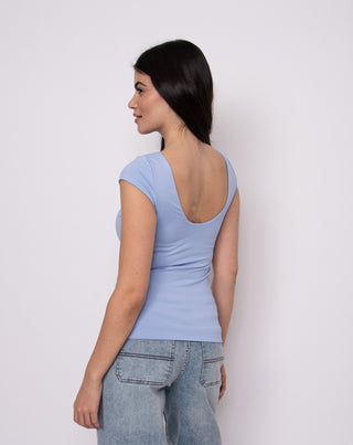 Brida Second Skin Low Back Top in Perri Blue