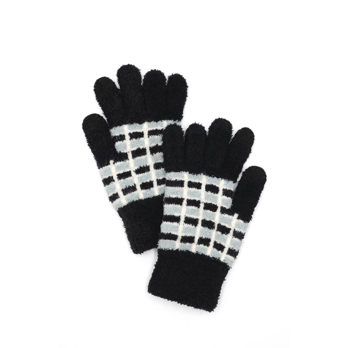 Block Stripe Pattern Smart Gloves