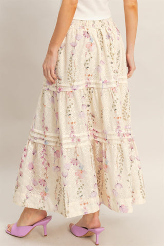 Tiered Floral Maxi Skirt