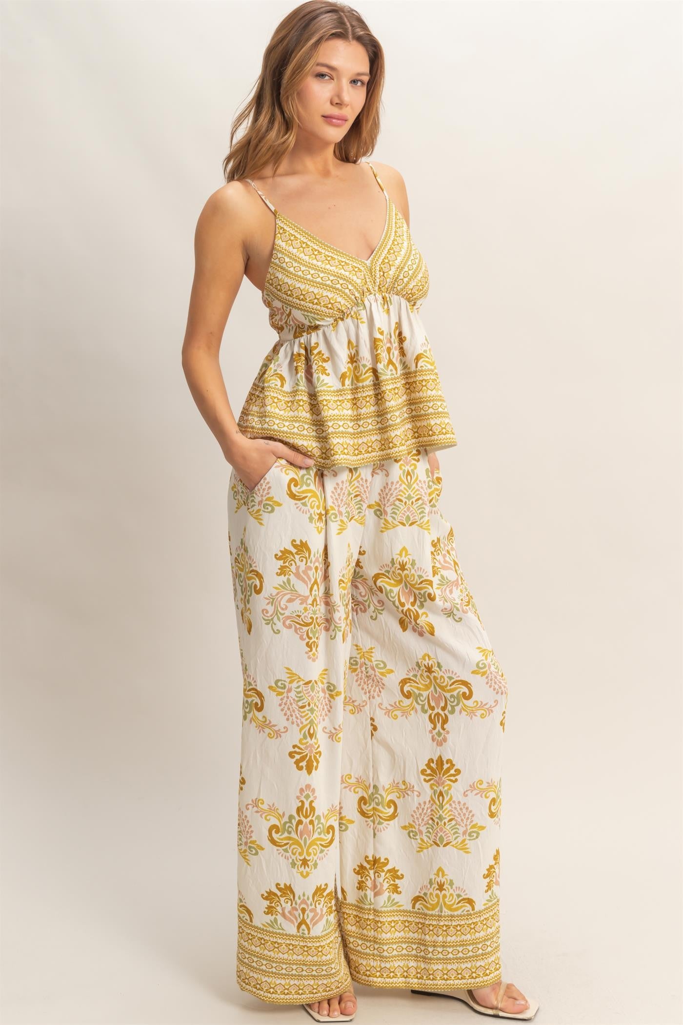 Wide-leg Printed Palazzo Pants