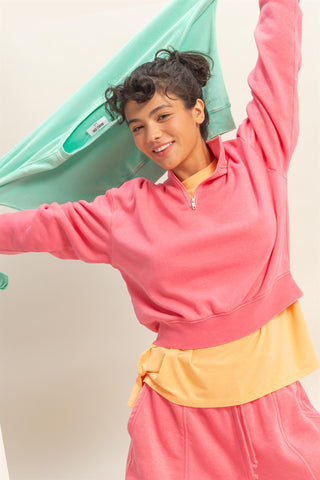 Half-zip Burnout French Terry Pullover