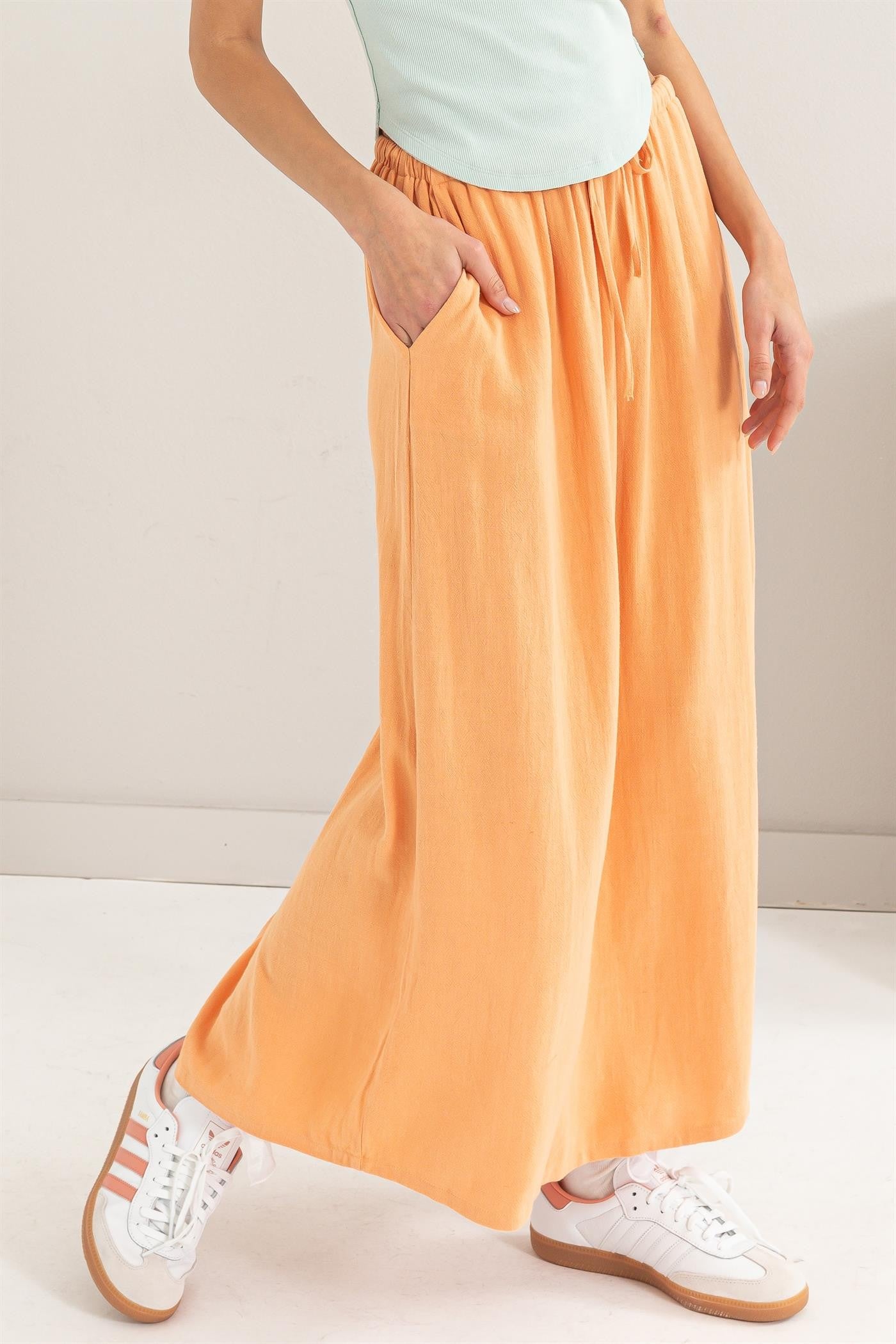 Comfy Linen Blend Maxi Skirt