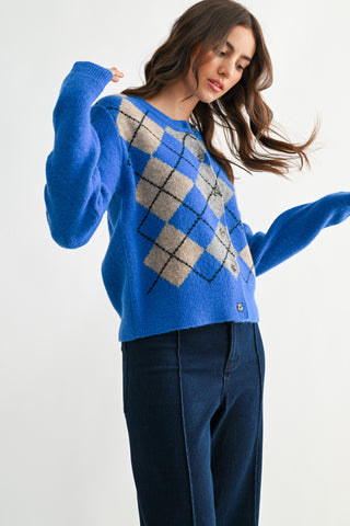 Blue Wool Cardigan