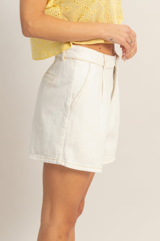 Enzyme Wash Denim Shorts
