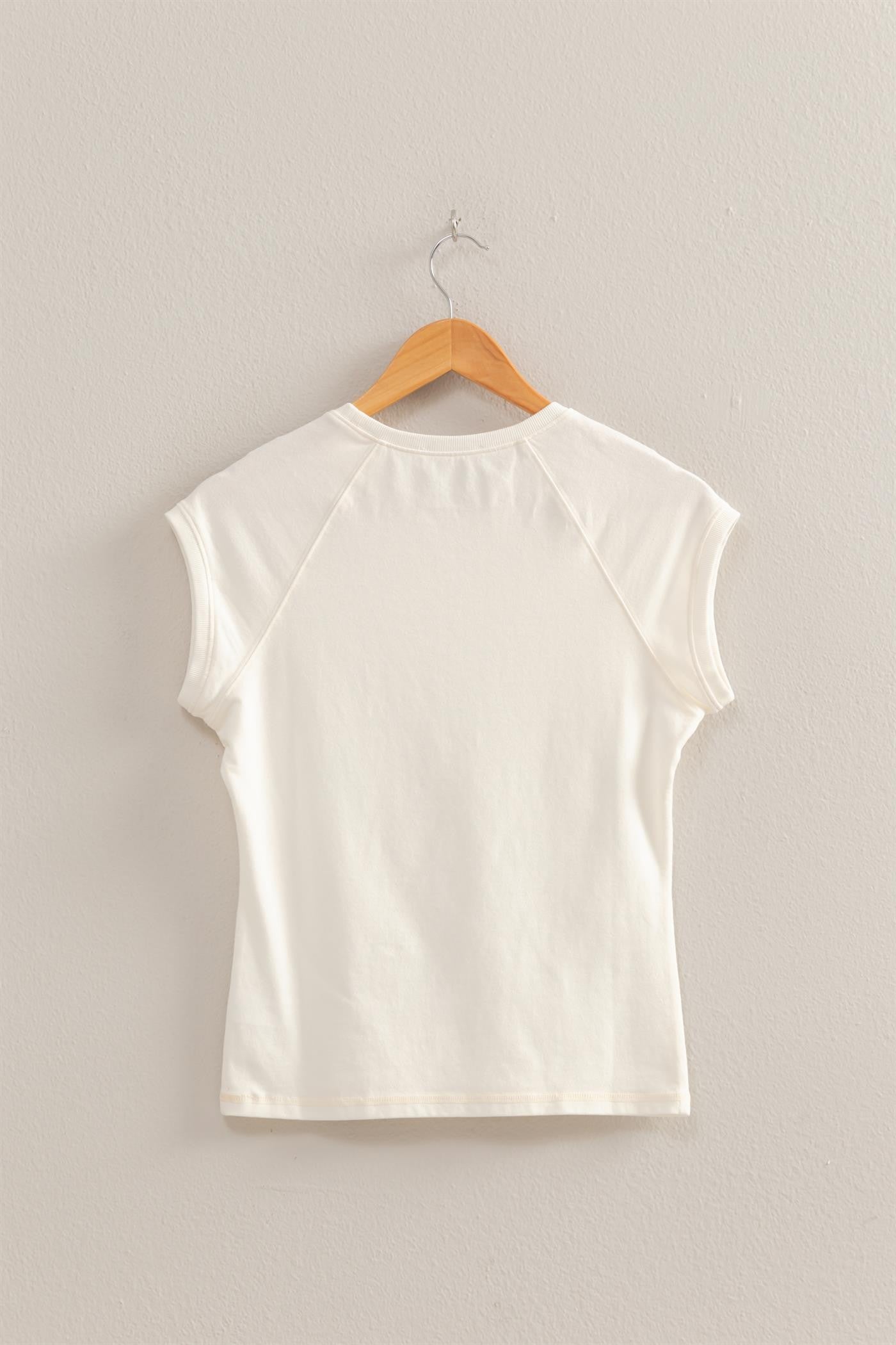 Basic Raglan Cap Sleeve Top