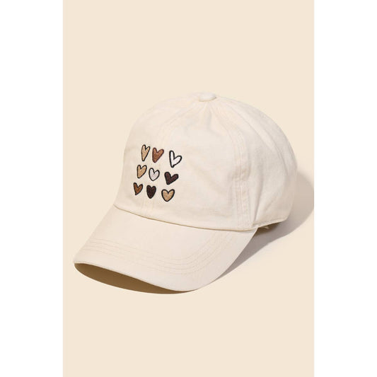 Hearts Denim Cap in Neutral