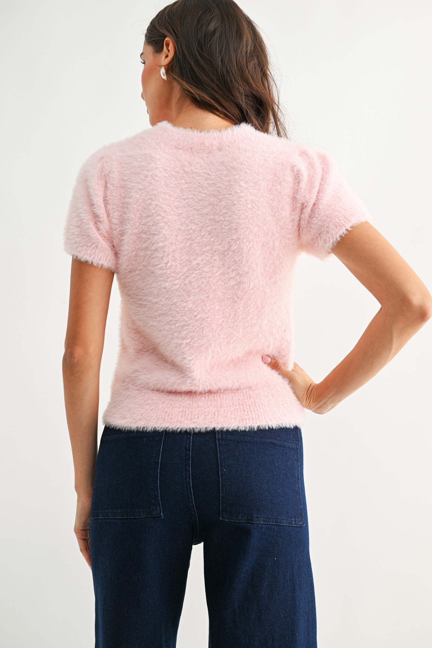 Soft Pink Fuzzy Sweater