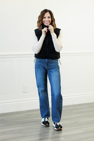 Pistola® Lexi Mid Rise Bowed Straight Jeans in Moonwave