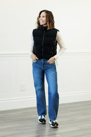 Pistola® Lexi Mid Rise Bowed Straight Jeans in Moonwave