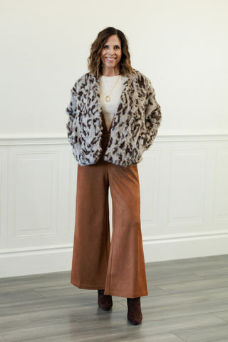Mystree Animal Fur Open Jacket