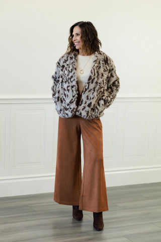 Mystree Animal Fur Open Jacket