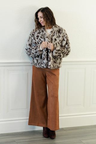 Mystree Animal Fur Open Jacket