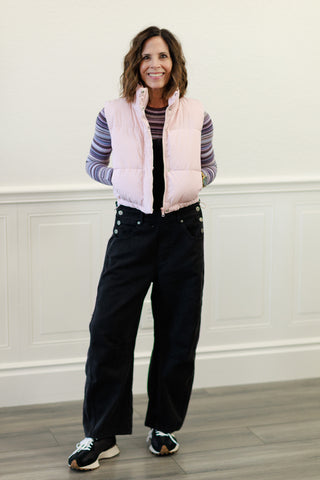 High Neck Cropped Puffer Vest