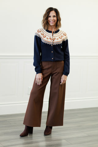 High-Waisted Wide-Leg Ponte Crop Pants