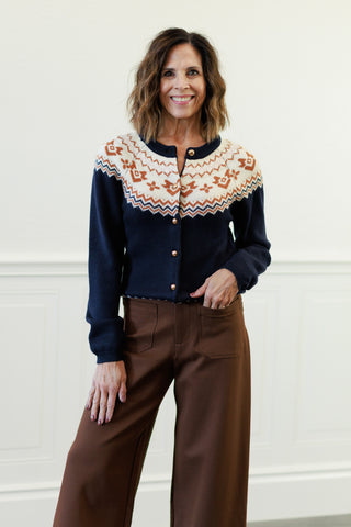 Fair Isle Button Cardigan