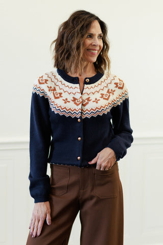 Fair Isle Button Cardigan