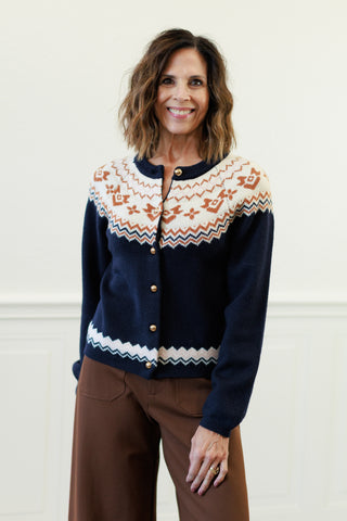 Fair Isle Button Cardigan