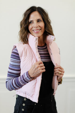 High Neck Cropped Puffer Vest