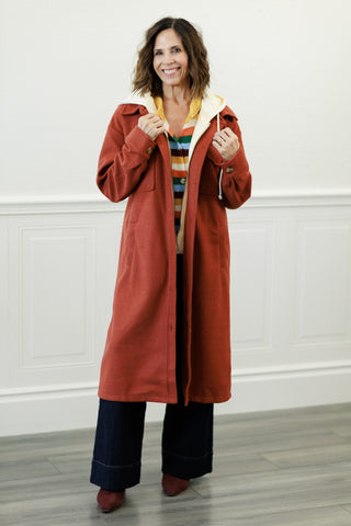 Twofer Hoodie Coat in Sunset
