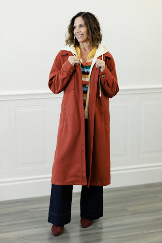 Twofer Hoodie Coat in Sunset