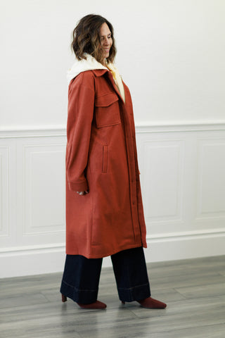 Twofer Hoodie Coat in Sunset