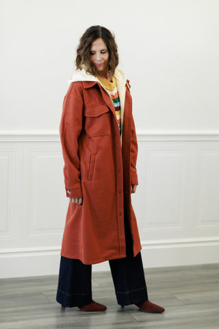 Twofer Hoodie Coat in Sunset