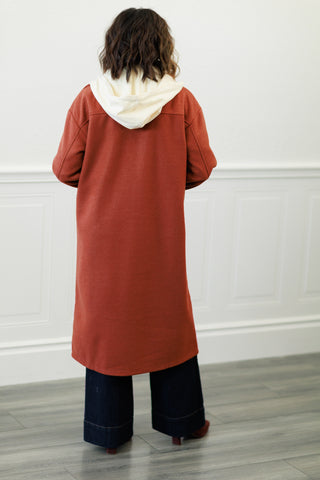 Twofer Hoodie Coat in Sunset