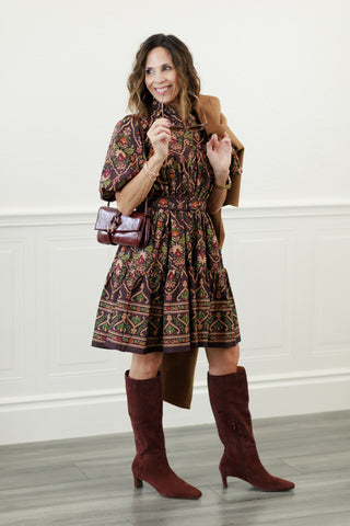Odette Belted Paisley Mini Dress