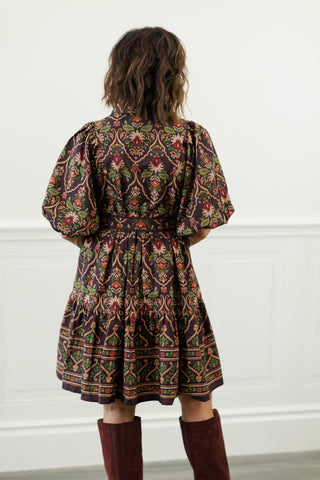 Odette Belted Paisley Mini Dress