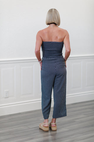 Stripe Smocking Top Jumpsuit by Fun2Fun