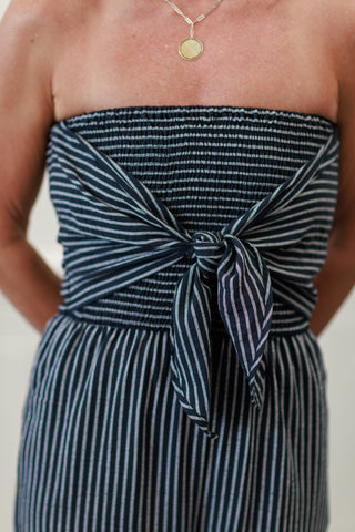 Stripe Smocking Top Jumpsuit by Fun2Fun