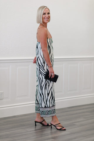Border Print Jumpsuit