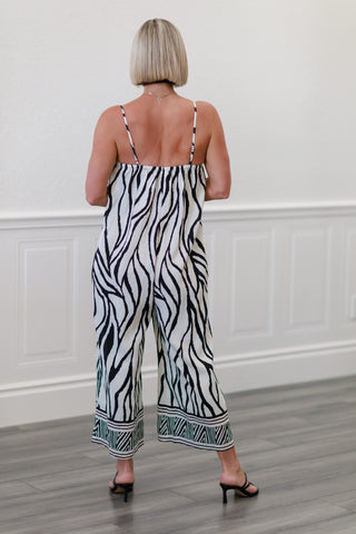 Border Print Jumpsuit