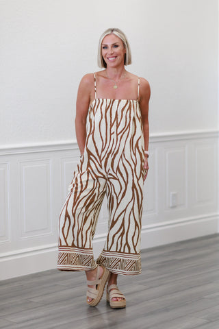 Border Print Jumpsuit