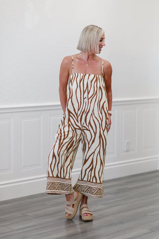 Border Print Jumpsuit