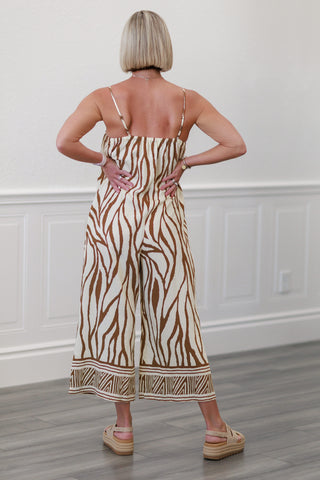 Border Print Jumpsuit