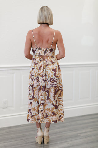 Leaf Print Smocking Back Dress by Fun2Fun