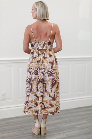 Leaf Print Smocking Back Dress by Fun2Fun