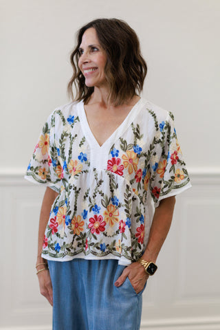 Floral Embroidered Blouse