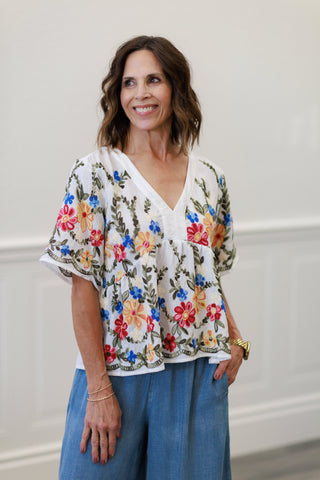 Floral Embroidered Blouse