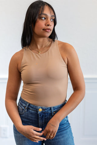 Maria Second Skin Tank Top in Almond