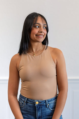 Maria Second Skin Tank Top in Almond