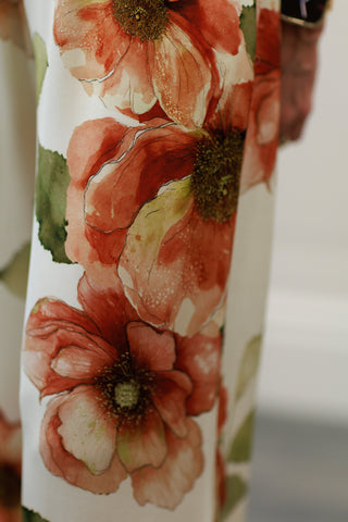 Milio Milano Italian Watercolor Bloomscape Floral Print Pants