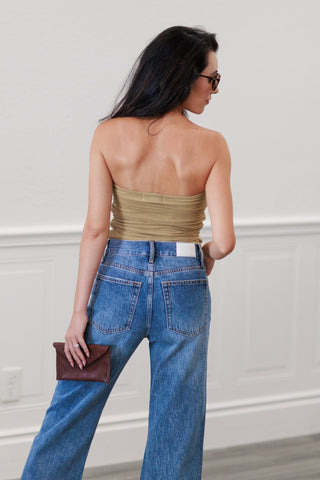 Jersey Ruched Crop Tube Top