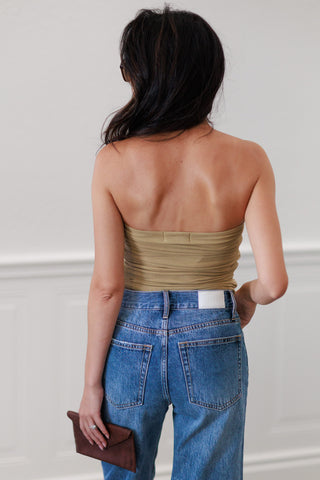 Jersey Ruched Crop Tube Top