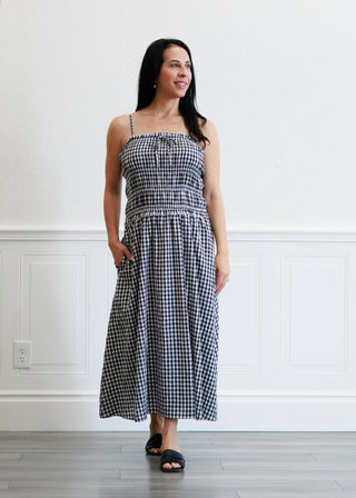 Gingham Maxi Dress in Black