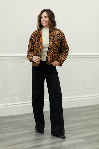 Leopard Print Puffer Jacket