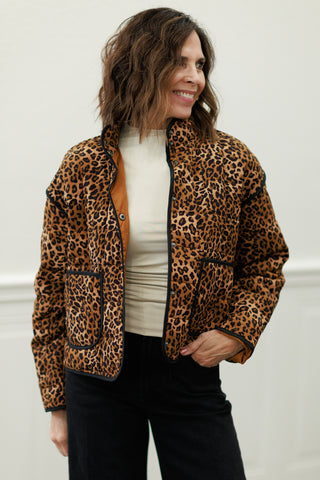 Leopard Print Puffer Jacket