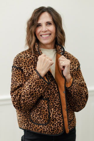 Leopard Print Puffer Jacket