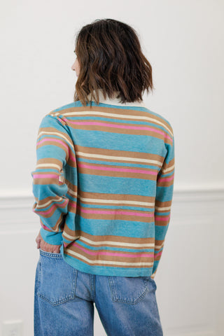 Multi-Color Stripe Long Sleeve Top – Women's Striped Top by MIOU MUSE